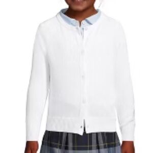 Lands end white cardigan sweater